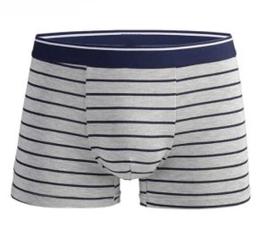 남자의 세련 된 스트라이프 코 튼 복 서 브리프