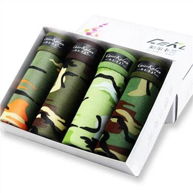 Printing Camouflage Mid-Waist Men'S Modal Boxer Briefs